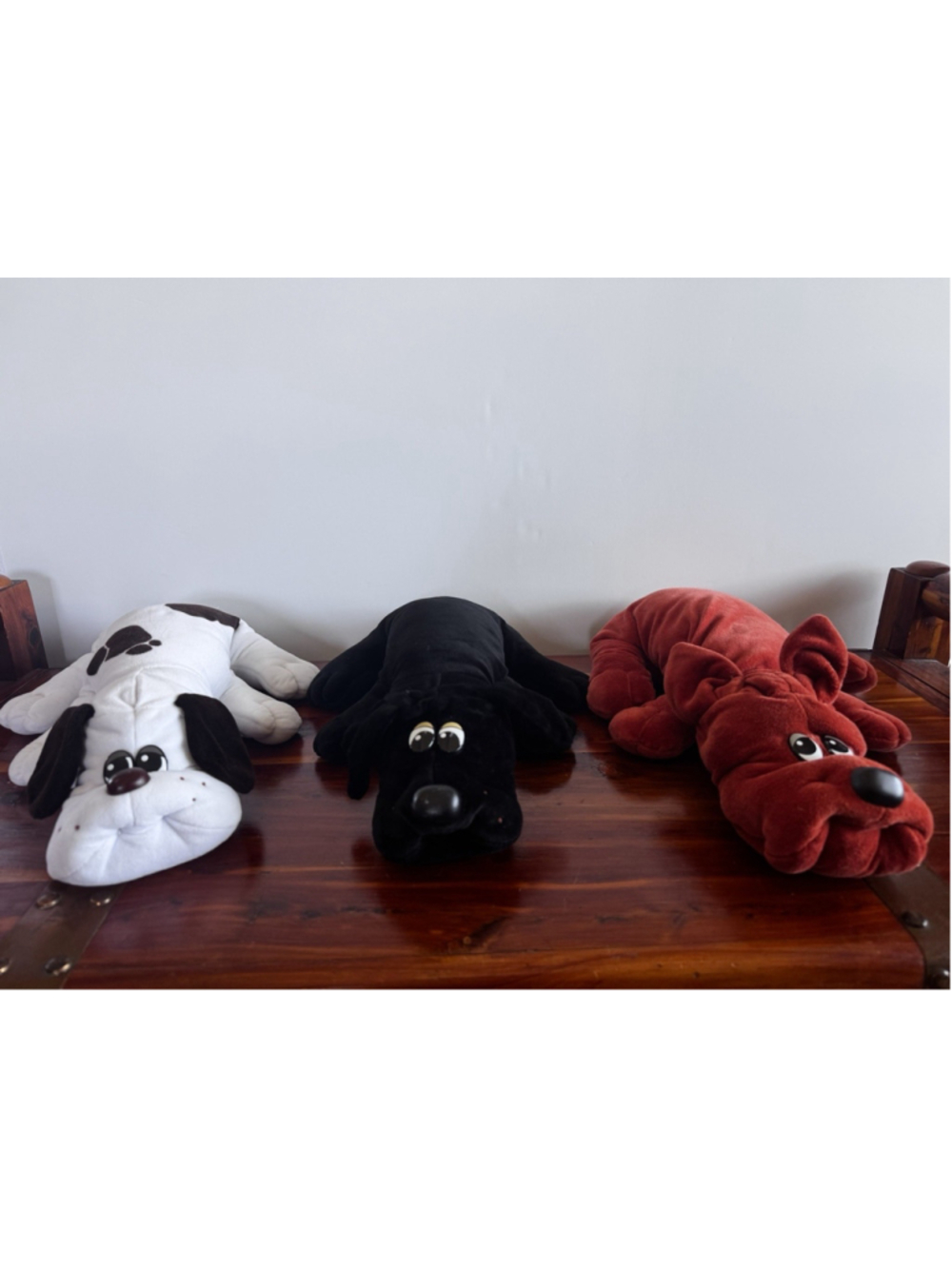 Vintage 1985 Tonka Pound Puppies Plush Lot of 3 Large Dogs Black White Red 18"